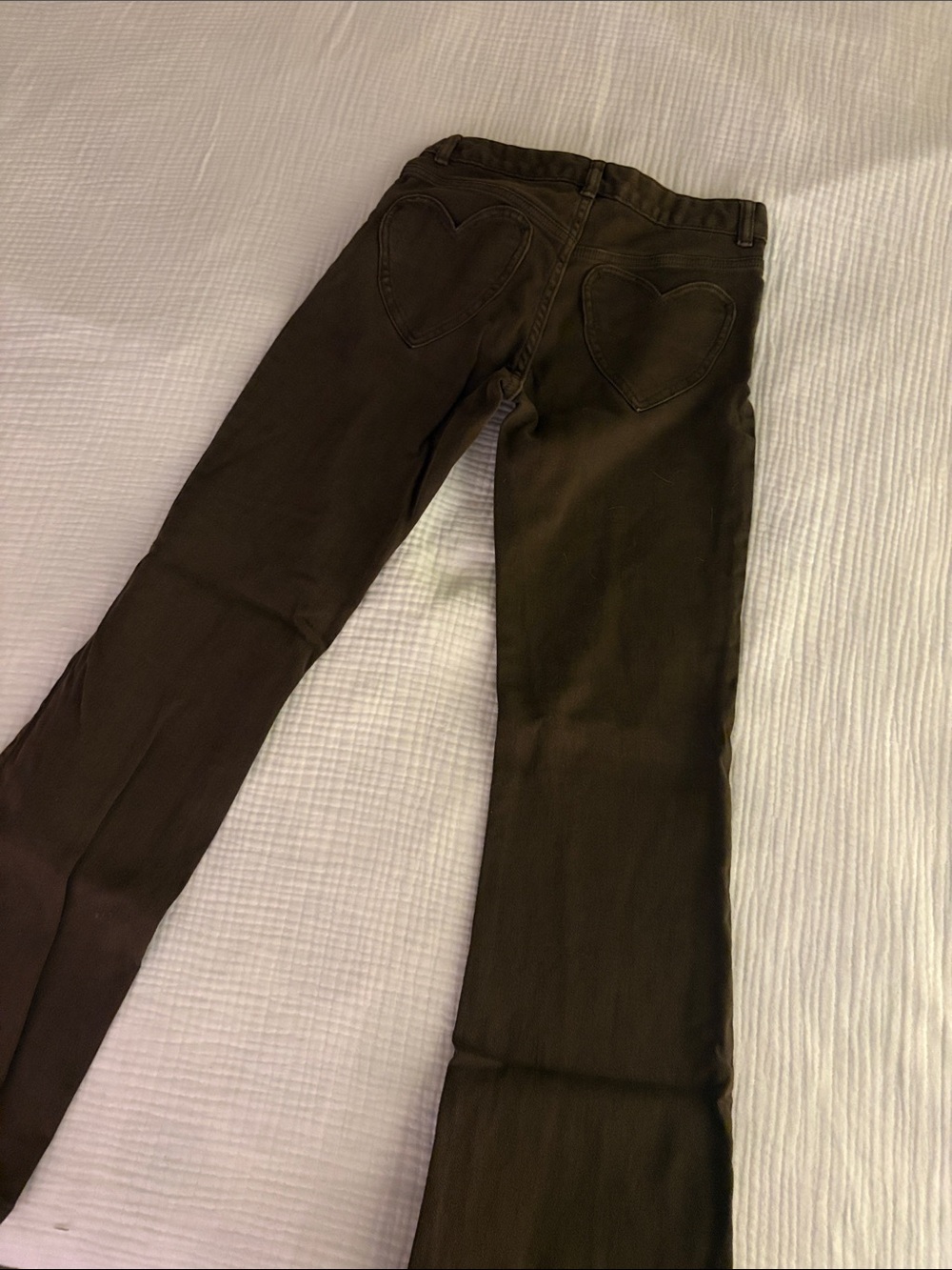 Women's Brown Bootcut Jeans with Heart Back Pockets
